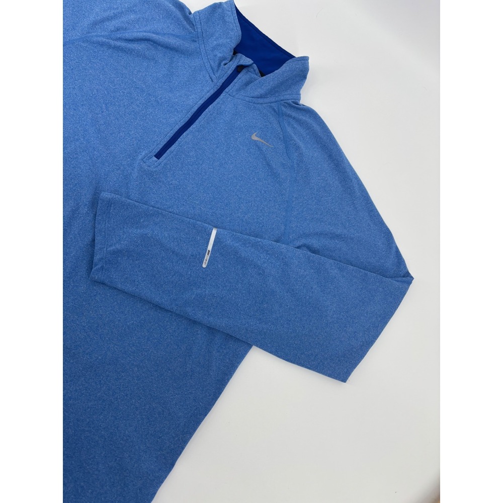 Nike Element Running Mens Medium Blue Dri-FIT Quarter Zip Pullover 519199-494‎